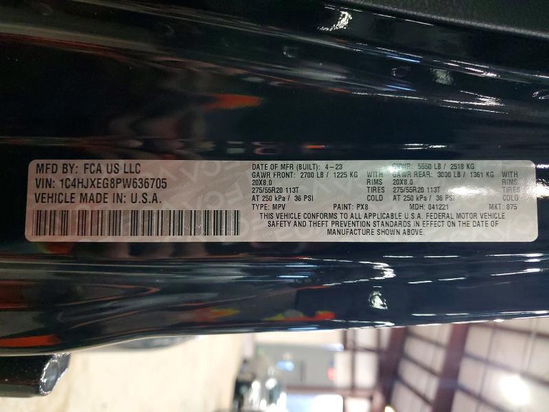 98776075 :رقم المزاد ، 1C4HJXEG8PW636705 vin ، 2023 Jeep Wrangler مزاد بيع