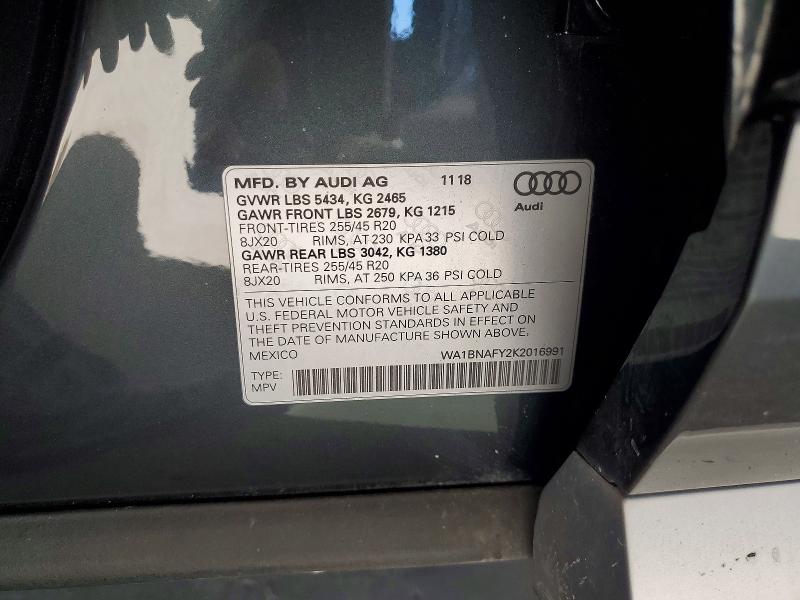 Продажа на аукционе авто 2019 Audi Q5, vin: WA1BNAFY2K2016991, номер лота: 75047205