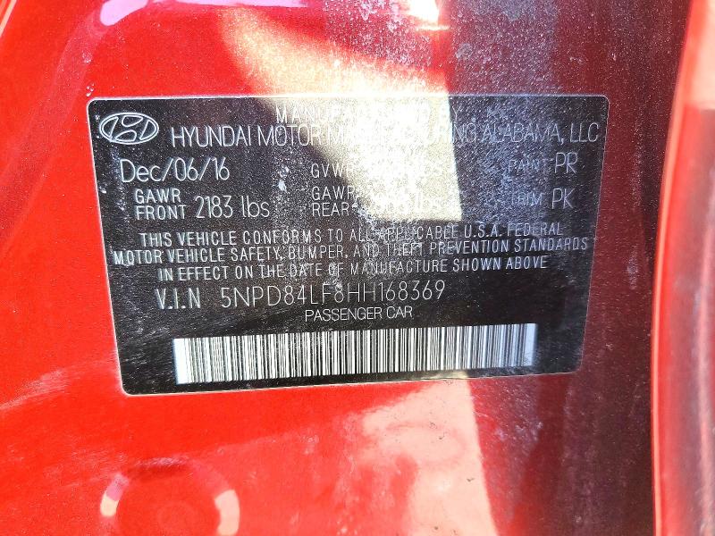 Продажа на аукционе авто 2017 Hyundai Elantra, vin: 5NPD84LF8HH168369, номер лота: 74800255