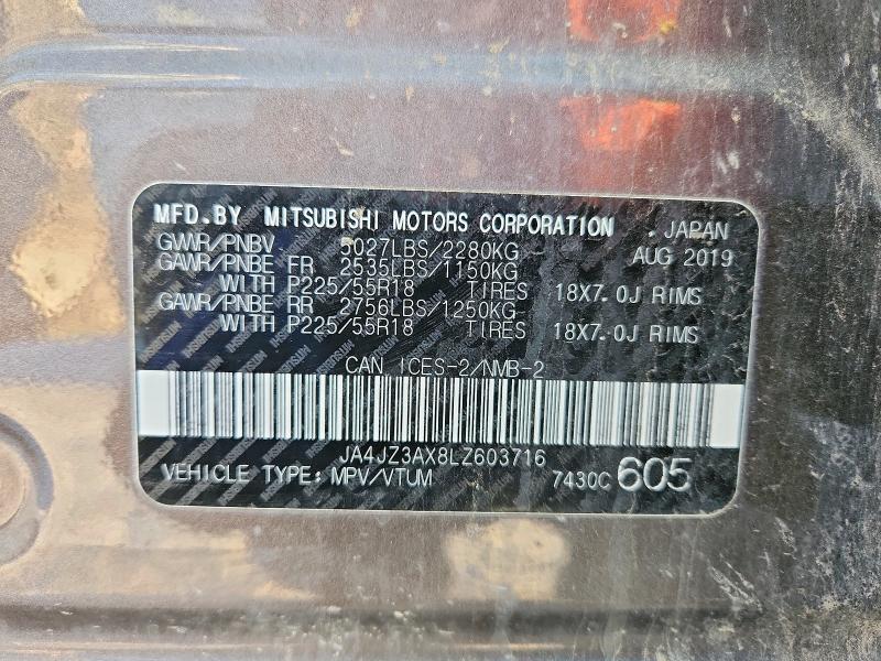 Продаж на аукціоні авто 2020 Mitsubishi Outlander, vin: JA4JZ3AX8LZ603716, номер лоту: 72463655
