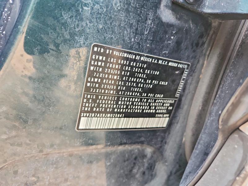 2018 Volkswagen Tiguan მანქანა იყიდება აუქციონზე, vin: 3VV2B7AX8JM025641, აუქციონის ნომერი: 74471355