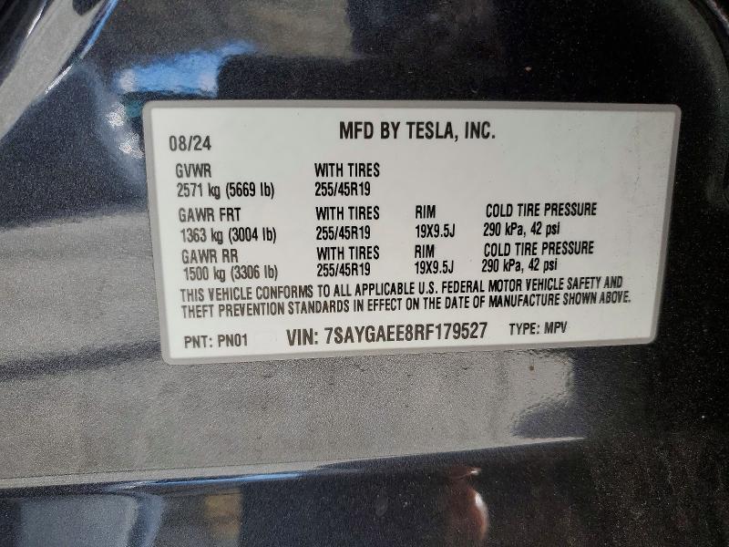 Продаж на аукціоні авто 2024 Tesla Model Y, vin: 7SAYGAEE8RF179527, номер лоту: 72539105