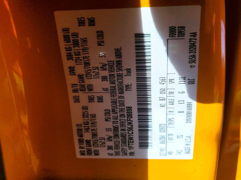 2018 Ford F150 მანქანა იყიდება აუქციონზე, vin: 1FTEW1C56JKF08898, აუქციონის ნომერი: 75267675