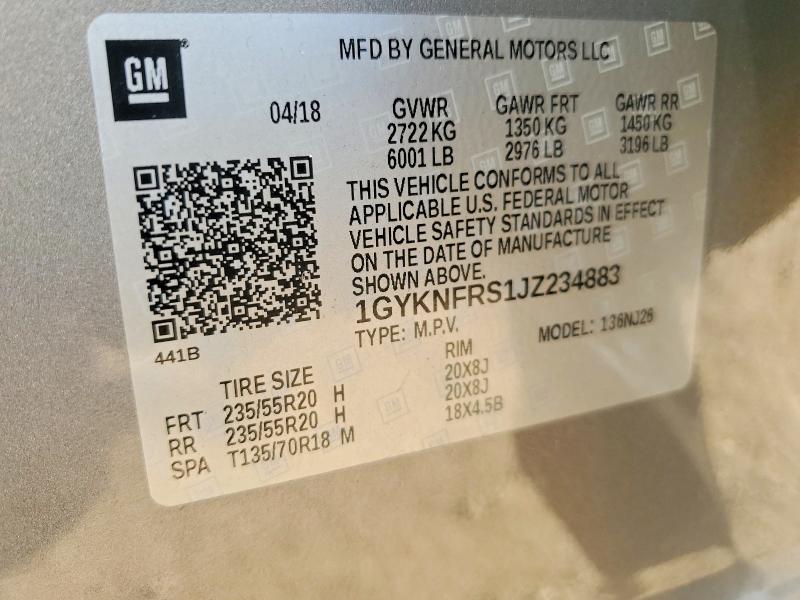 Aukcja sprzedaży 2018 Cadillac Xt5 Premiu, vin: 1GYKNFRS1JZ234883, numer aukcji: 73992595