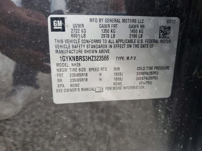 99148195 :رقم المزاد ، 1GYKNBRS3HZ323566 vin ، 2017 Cadillac Xt5 Luxury مزاد بيع