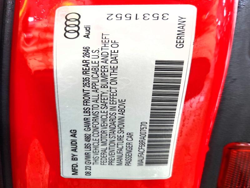 72163225 :رقم المزاد ، WAUFACF58RA007570 vin ، 2024 Audi A5 مزاد بيع