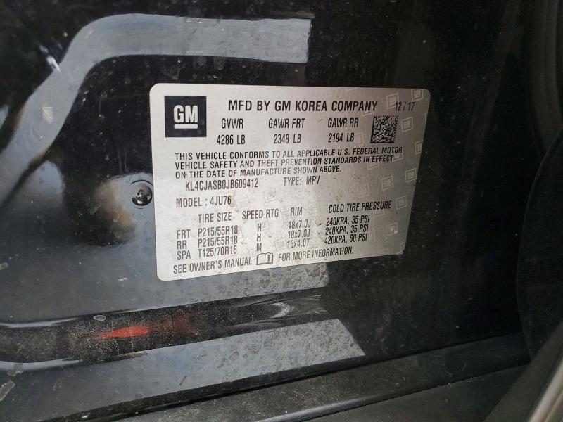 Продажа на аукционе авто 2018 Buick Encore, vin: KL4CJASB0JB609412, номер лота: 73498795