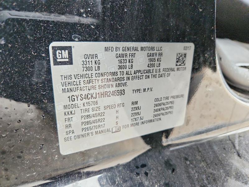 Продажа на аукционе авто 2017 Cadillac Escalade, vin: 1GYS4CKJ1HR246593, номер лота: 99514575