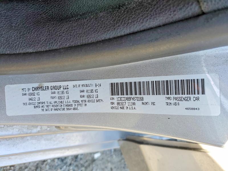 Aukcja sprzedaży 2015 Chrysler 200, vin: 1C3CCCAB9FN572268, numer aukcji: 72542455