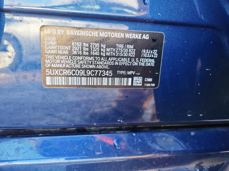 Auction sale of the 2020 Bmw X5, vin: 5UXCR6C09L9C77345, lot number: 99734215
