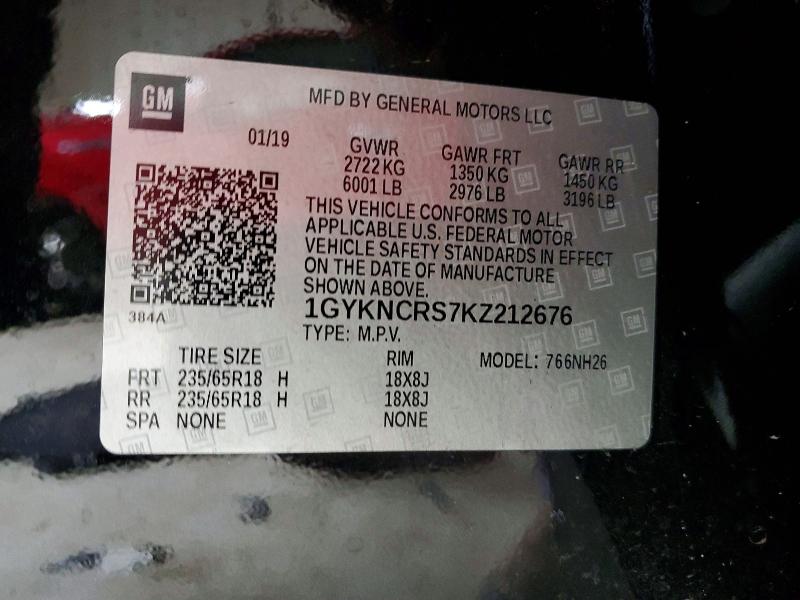 Aukcja sprzedaży 2019 Cadillac Xt5, vin: 1GYKNCRS7KZ212676, numer aukcji: 72945855