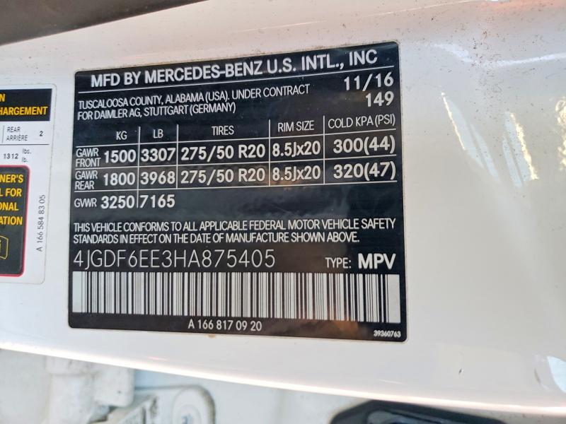 Продажа на аукционе авто 2017 Mercedes-benz Gls, vin: 4JGDF6EE3HA875405, номер лота: 98764575