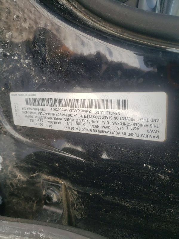 74792165 :رقم المزاد ، 3VWDX7AJ3BM357201 vin ، 2011 Volkswagen Jetta مزاد بيع