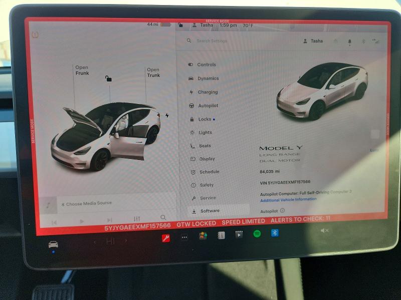 Продаж на аукціоні авто 2021 Tesla Model Y, vin: 5YJYGAEEXMF157566, номер лоту: 73270445