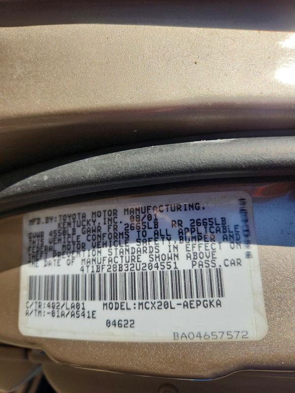 Aukcja sprzedaży 2002 Toyota Avalon, vin: 4T1BF28B32U204551, numer aukcji: 99509825