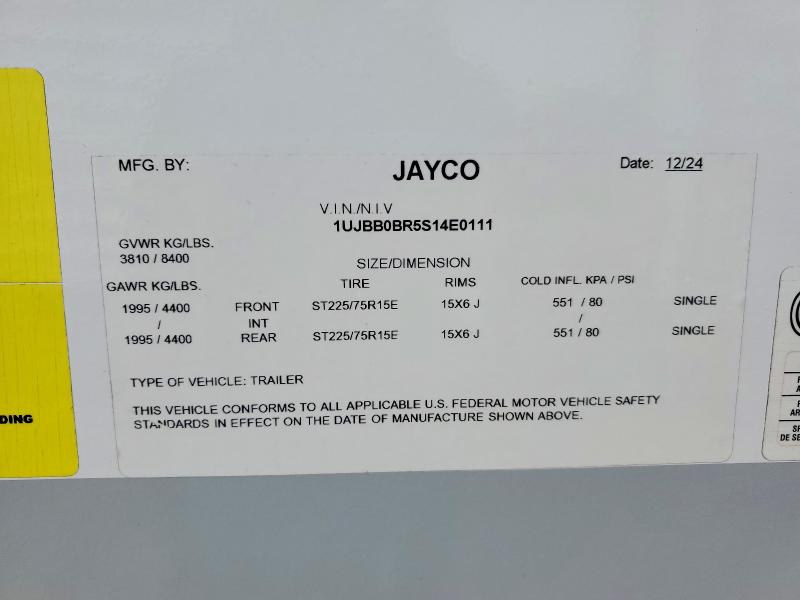Aukcja sprzedaży 2025 Jayco Unknown, vin: 1UJBB0BR5S14E0111, numer aukcji: 74773715