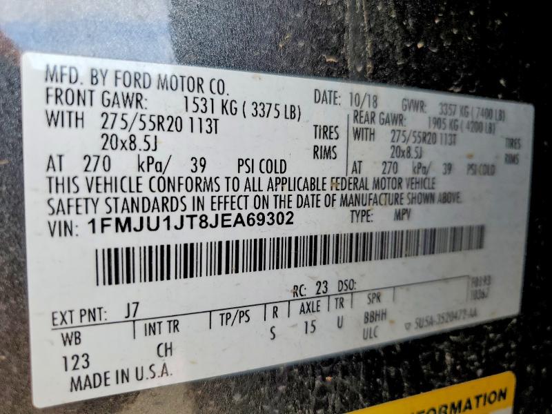 Aukcja sprzedaży 2018 Ford Expedition, vin: 1FMJU1JT8JEA69302, numer aukcji: 73005265