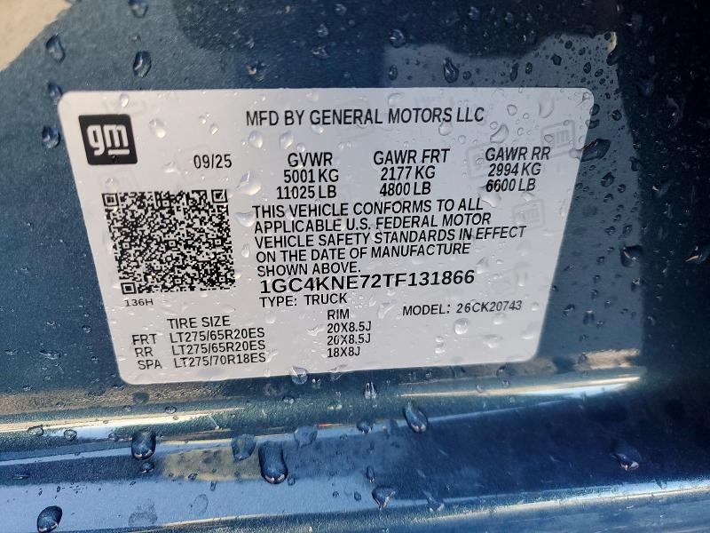 Продажа на аукционе авто 2026 Chevrolet Silverado, vin: 1GC4KNE72TF131866, номер лота: 74008495