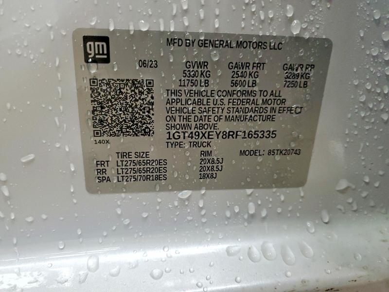 Продаж на аукціоні авто 2024 Gmc Sierra, vin: 1GT49XEY8RF165335, номер лоту: 72574055