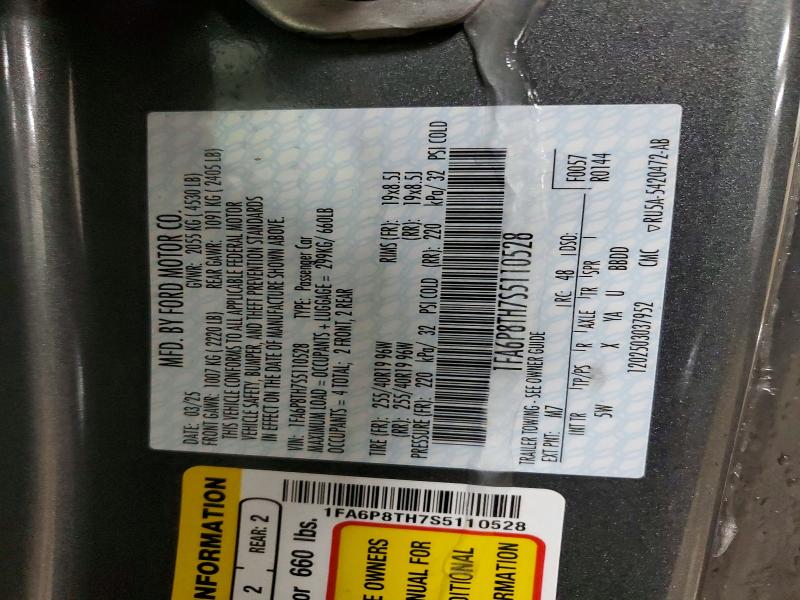 Продаж на аукціоні авто 2025 Ford Mustang, vin: 1FA6P8TH7S5110528, номер лоту: 74771125