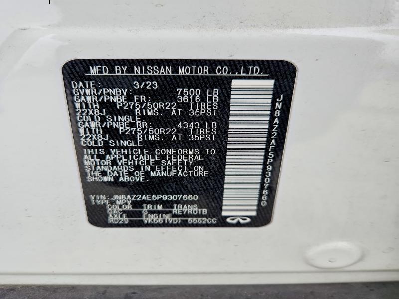 Продажа на аукционе авто 2023 Infiniti Qx80, vin: JN8AZ2AE5P9307660, номер лота: 98585445