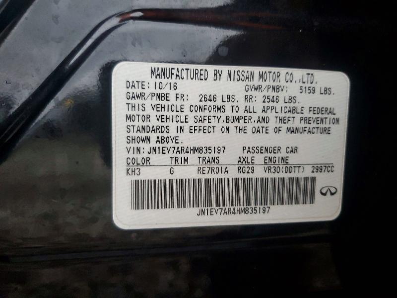 Aukcja sprzedaży 2017 Infiniti Q50, vin: JN1EV7AR4HM835197, numer aukcji: 72414595