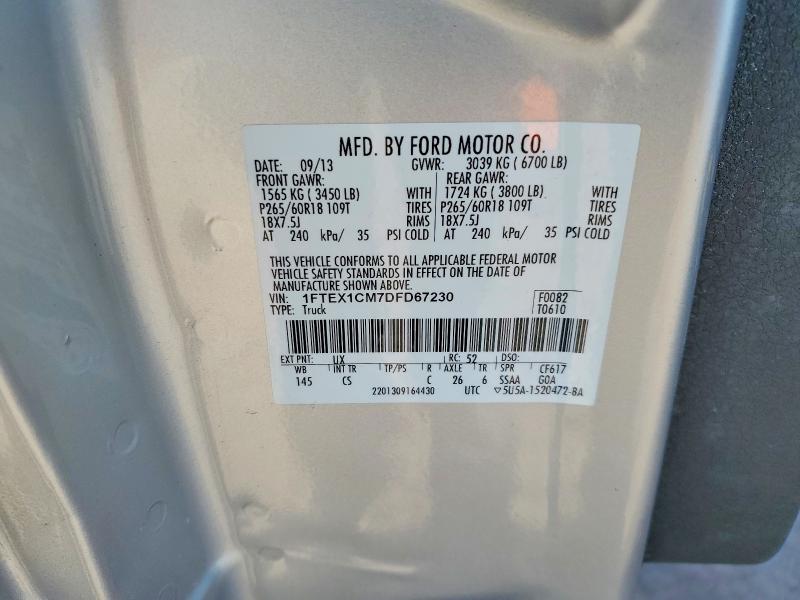 Продажа на аукционе авто 2013 Ford F150, vin: 1FTEX1CM7DFD67230, номер лота: 73514295