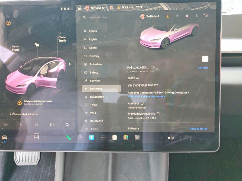 99662705 :رقم المزاد ، 5YJ3E1EA1SF016976 vin ، 2025 Tesla Model 3 مزاد بيع