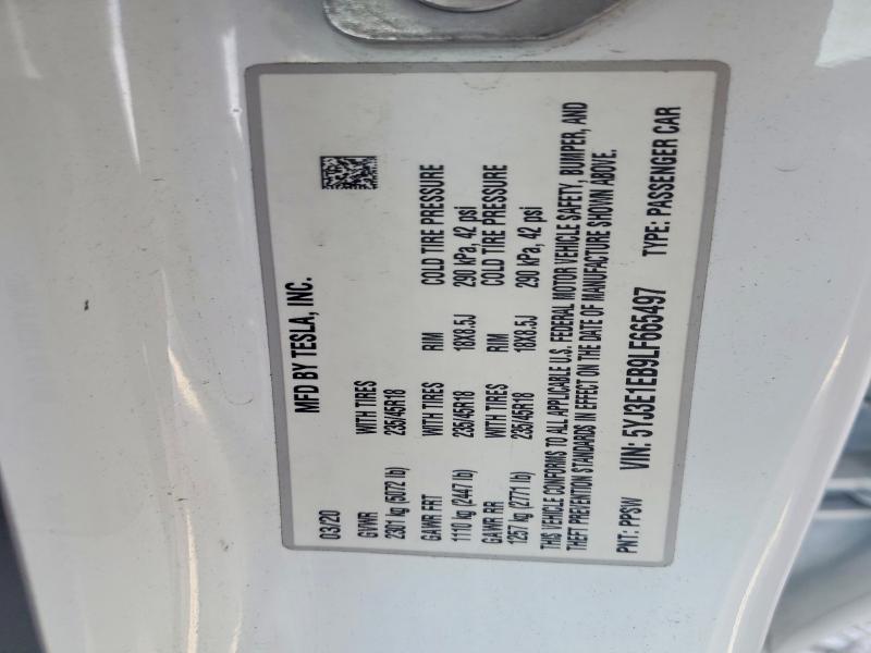 Aukcja sprzedaży 2020 Tesla Model 3, vin: 5YJ3E1EB9LF665497, numer aukcji: 74693625