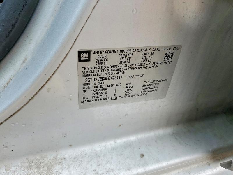Aukcja sprzedaży 2015 Gmc Sierra, vin: 3GTU2VEC8FG423117, numer aukcji: 74212895