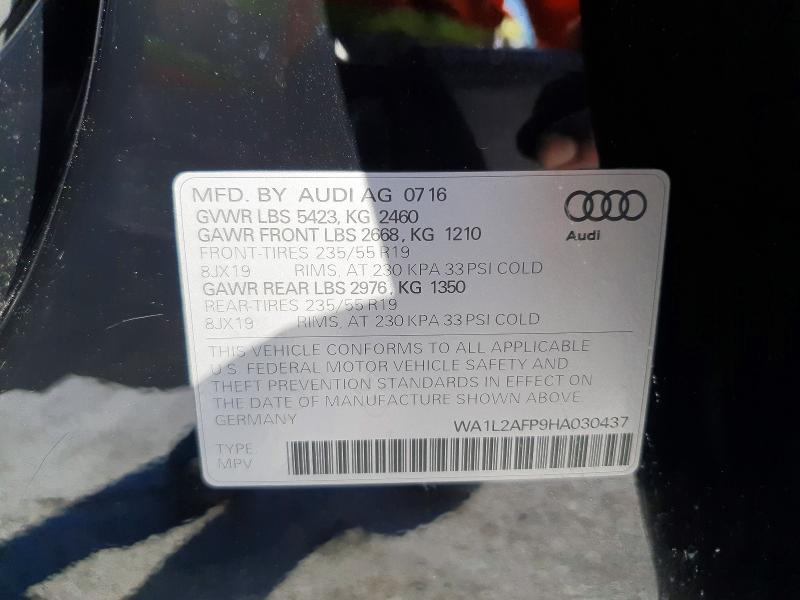 98565285 :رقم المزاد ، WA1L2AFP9HA030437 vin ، 2017 Audi Q5 مزاد بيع