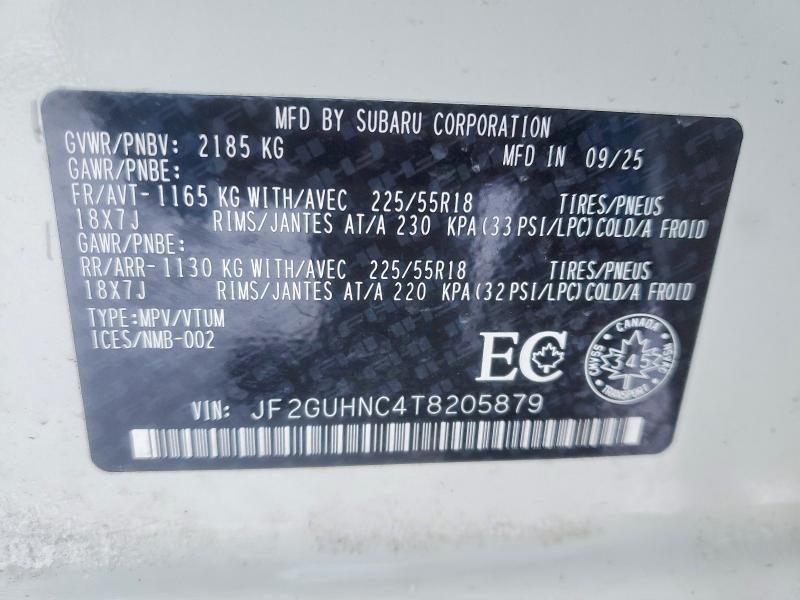 73014315 :رقم المزاد ، JF2GUHNC4T8205879 vin ، 2026 Subaru Crosstrek مزاد بيع