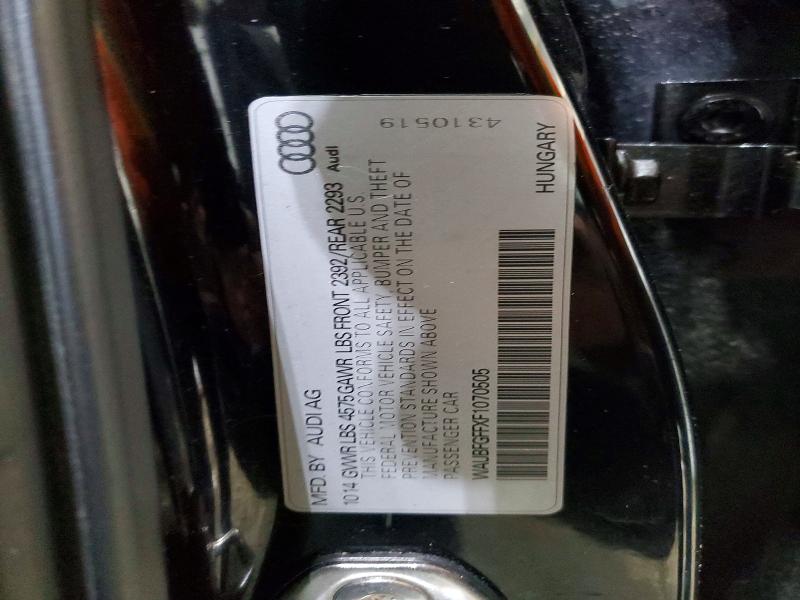 74110215 :رقم المزاد ، WAUBFGFFXF1070505 vin ، 2015 Audi A3 مزاد بيع