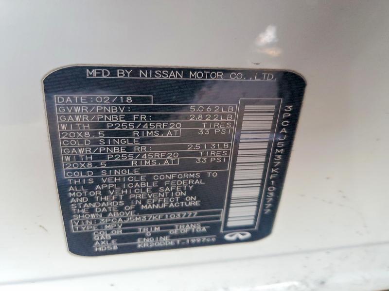 Продаж на аукціоні авто 2019 Infiniti Qx50, vin: 3PCAJ5M37KF103777, номер лоту: 99644485