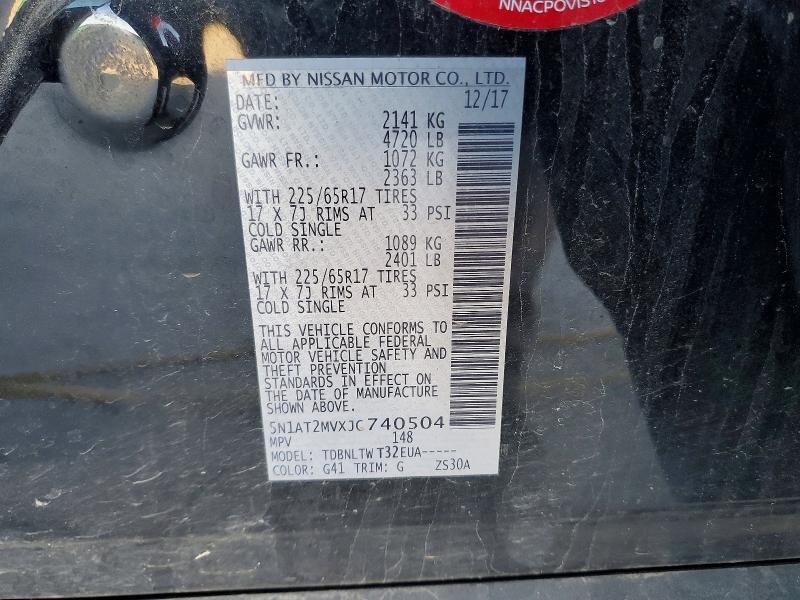 Aukcja sprzedaży 2018 Nissan Rogue, vin: 5N1AT2MVXJC740504, numer aukcji: 98872175