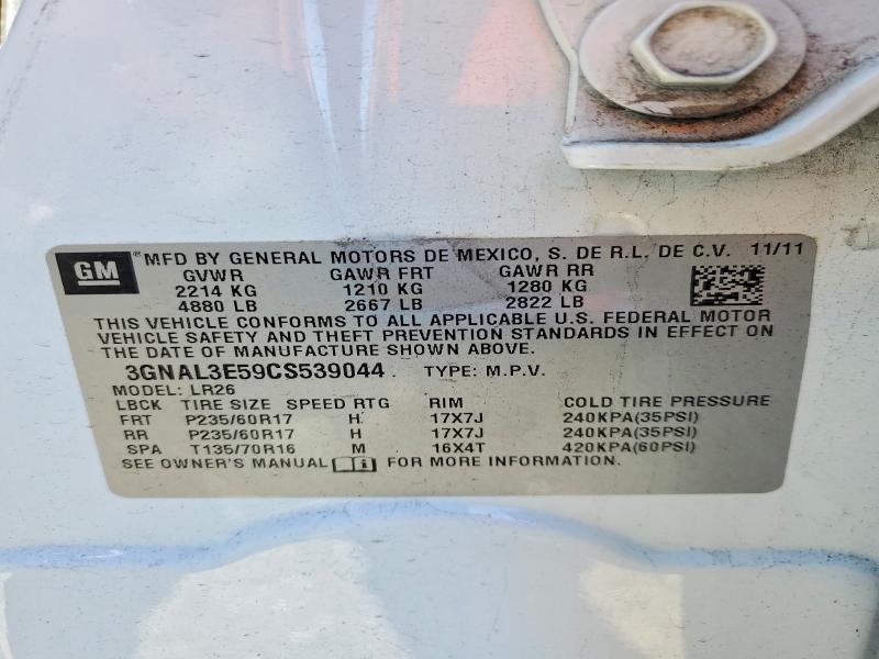 98620865 :رقم المزاد ، 3GNAL3E59CS539044 vin ، 2012 Chevrolet Captiva مزاد بيع