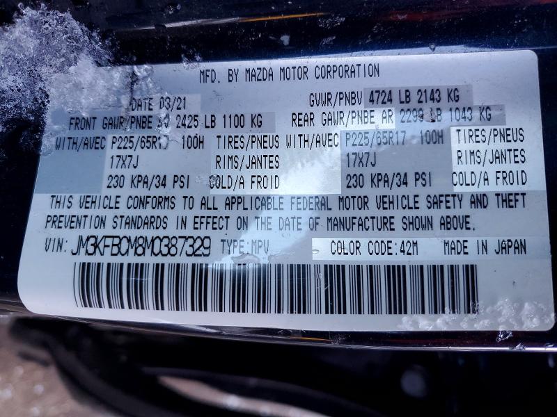 Auction sale of the 2021 Mazda Cx-5, vin: JM3KFBCM8M0387329, lot number: 73511205