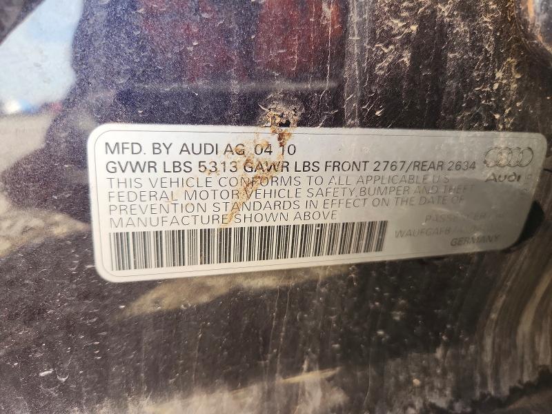 Продажа на аукционе авто 2010 Audi A6, vin: WAUFGAFB7AN077020, номер лота: 95222245