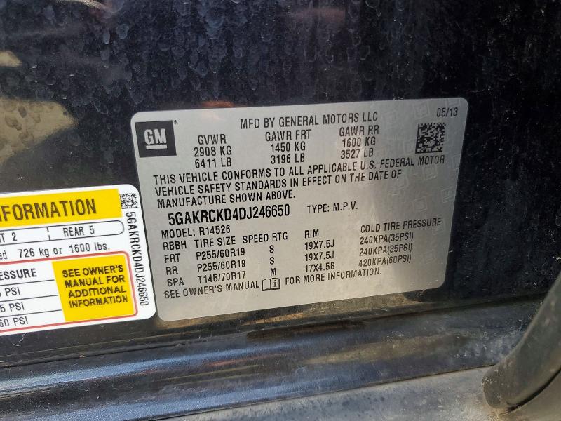 Продаж на аукціоні авто 2013 Buick Enclave, vin: 5GAKRCKD4DJ246650, номер лоту: 75069435