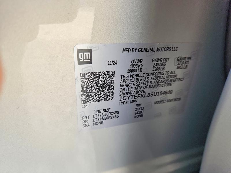 Aukcja sprzedaży 2025 Cadillac Escalade Iq, vin: 1GYTEFKL8SU104640, numer aukcji: 75485985