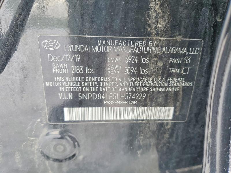 Продажа на аукционе авто 2020 Hyundai Elantra, vin: 5NPD84LF5LH574229, номер лота: 74586635