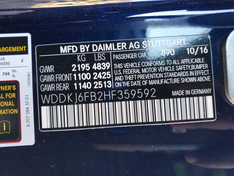 Продажа на аукционе авто 2017 Mercedes-benz E, vin: WDDKJ6FB2HF359592, номер лота: 49800196