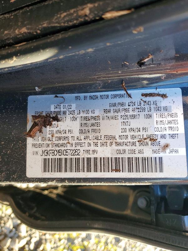 Auction sale of the 2022 Mazda Cx-5, vin: JM3KFBCM5N0572262, lot number: 73648185