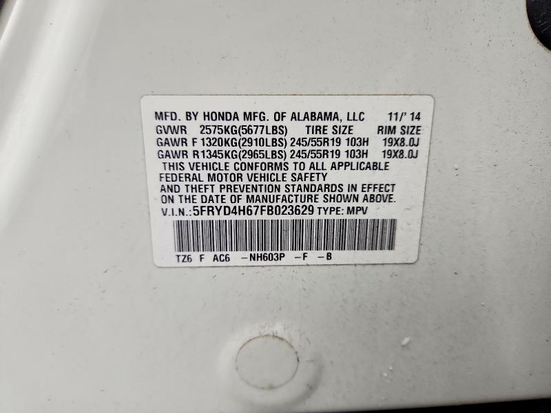 Aukcja sprzedaży 2015 Acura Mdx, vin: 5FRYD4H67FB023629, numer aukcji: 99834135