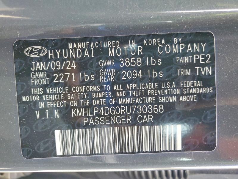 Aukcja sprzedaży 2024 Hyundai Elantra, vin: KMHLP4DG0RU730368, numer aukcji: 98074655