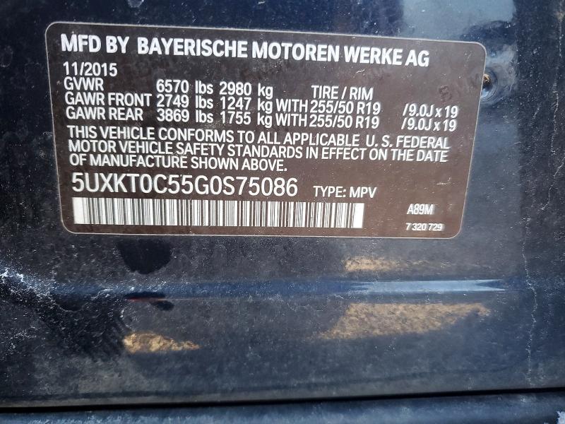 74900205 :رقم المزاد ، 5UXKT0C55G0S75086 vin ، 2016 Bmw X5 Xdr40e مزاد بيع