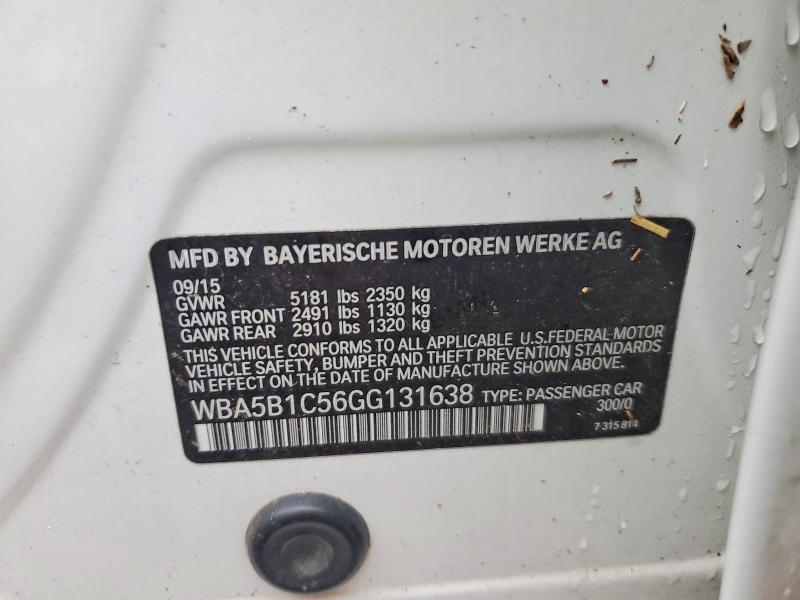 98789815 :رقم المزاد ، WBA5B1C56GG131638 vin ، 2016 Bmw 535 مزاد بيع