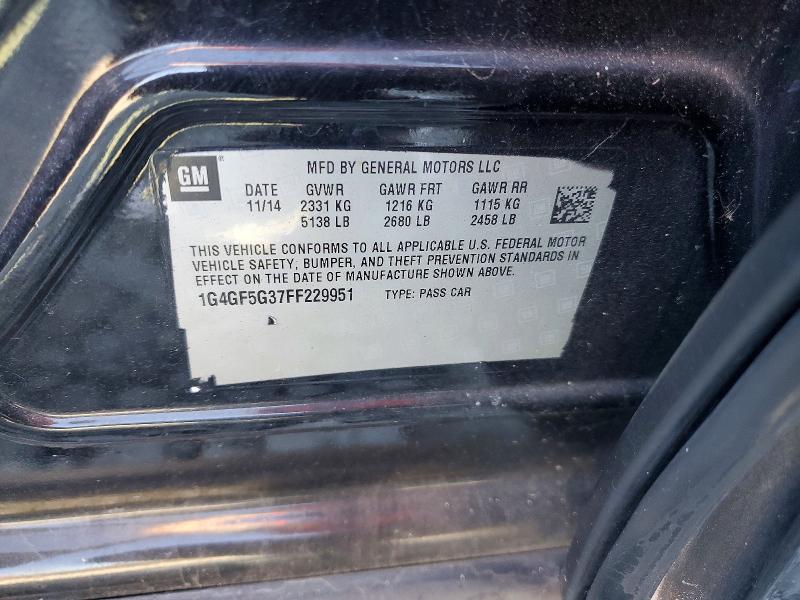 99114145 :رقم المزاد ، 1G4GF5G37FF229951 vin ، 2015 Buick Lacrosse مزاد بيع
