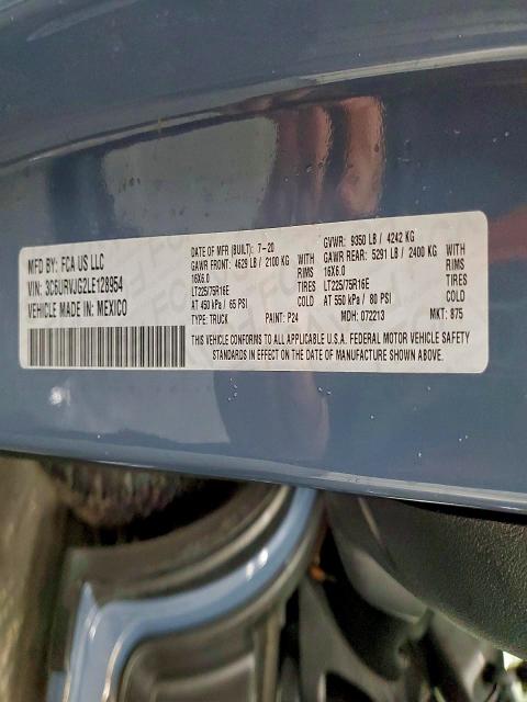 Продаж на аукціоні авто 2020 Ram Promaster 3500, vin: 3C6URVJG2LE128954, номер лоту: 73547015