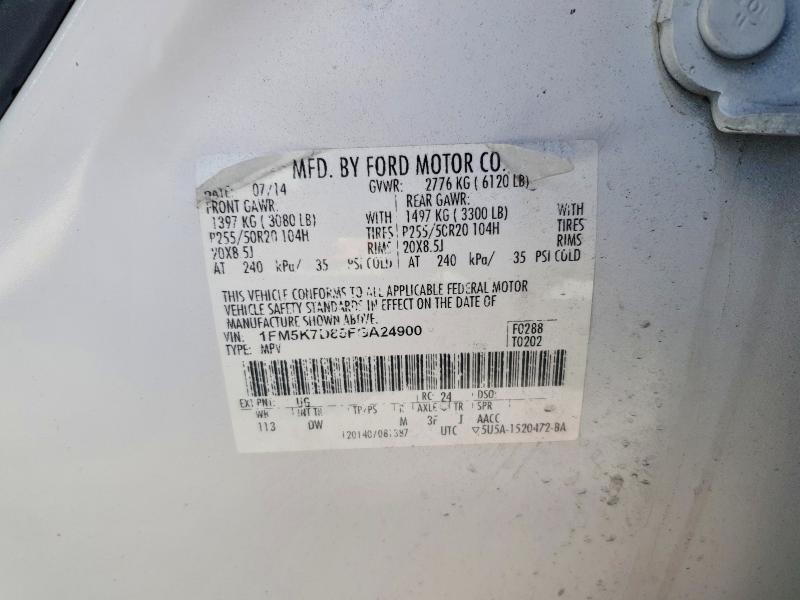 Aukcja sprzedaży 2015 Ford Explorer, vin: 1FM5K7D85FGA24900, numer aukcji: 72617665